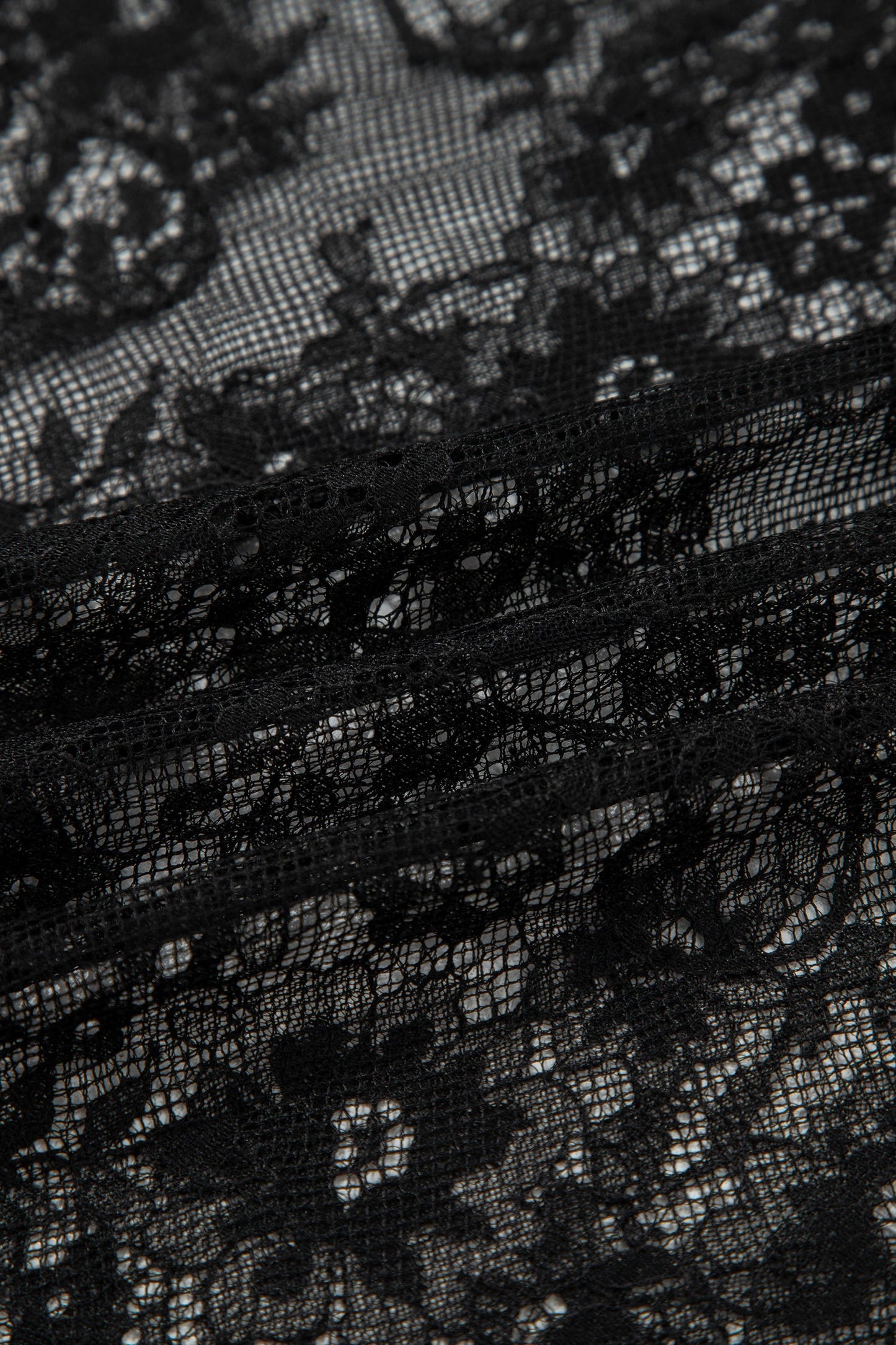 Polka Dot Sheer Lace Patchwork Asymmetric Skirt