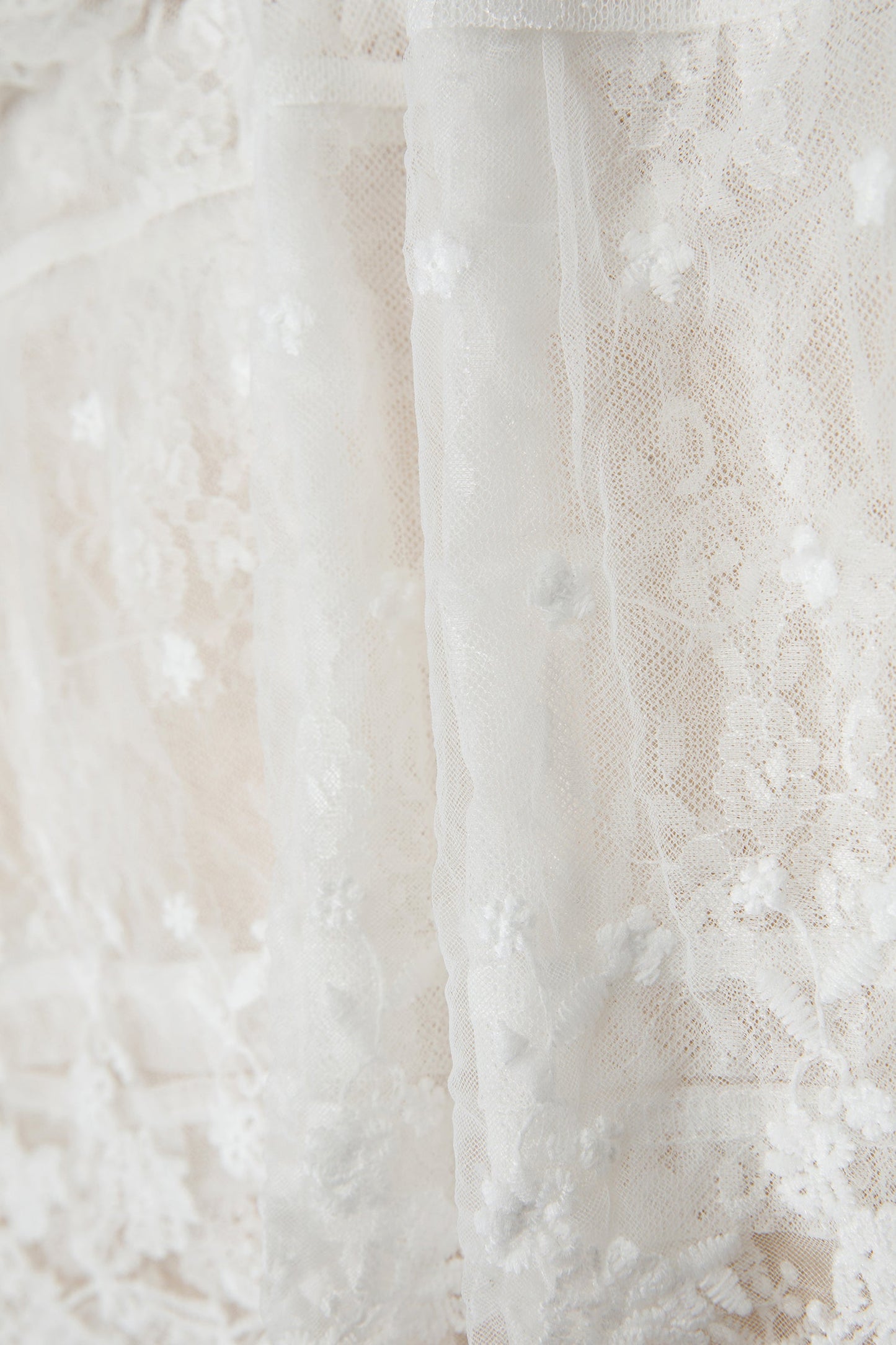 Sheer Floral Lace Ruffle Tiered Blouse & Cami