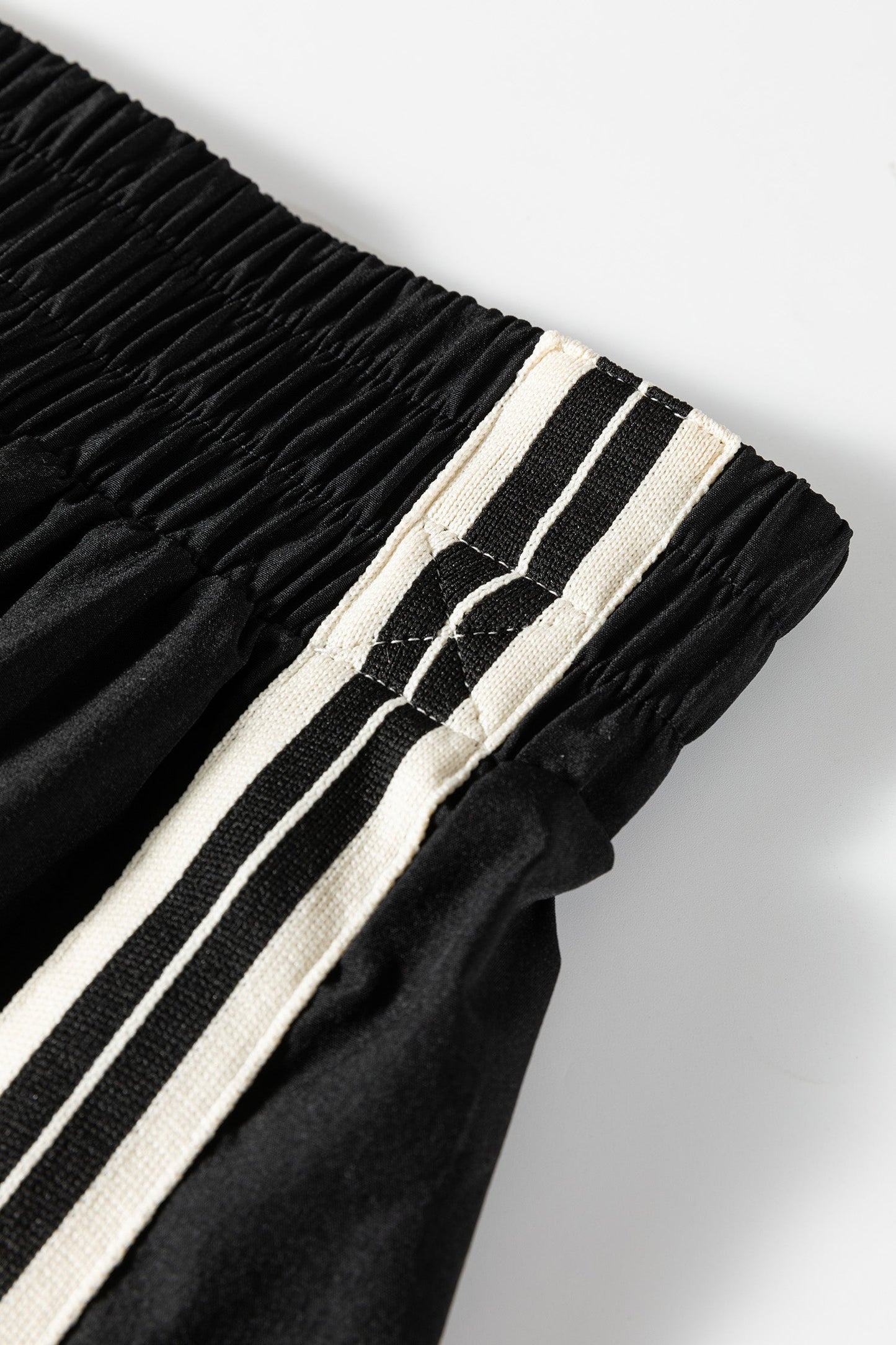 Varsity Stripe Elastic Waist Athleisure Shorts