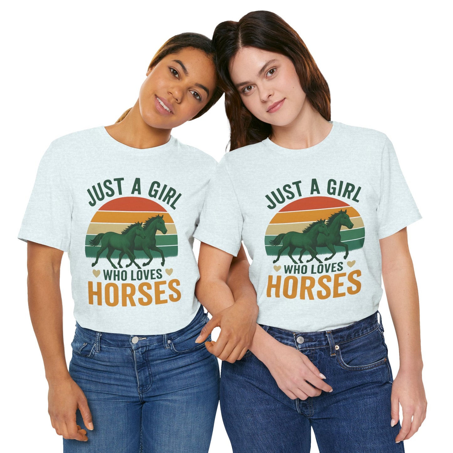 Just a Girl Who Loves Horses Tee | Horse Lover Shirt, Equestrian Gift, Casual Summer Tee, Birthday Present, Gift for Horse Girls