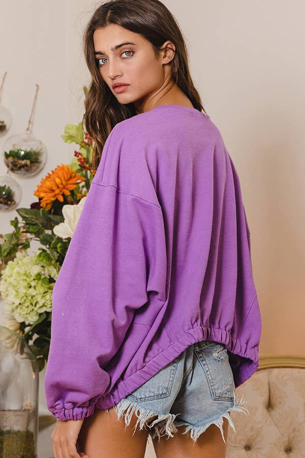 Purple banded sweatshirt