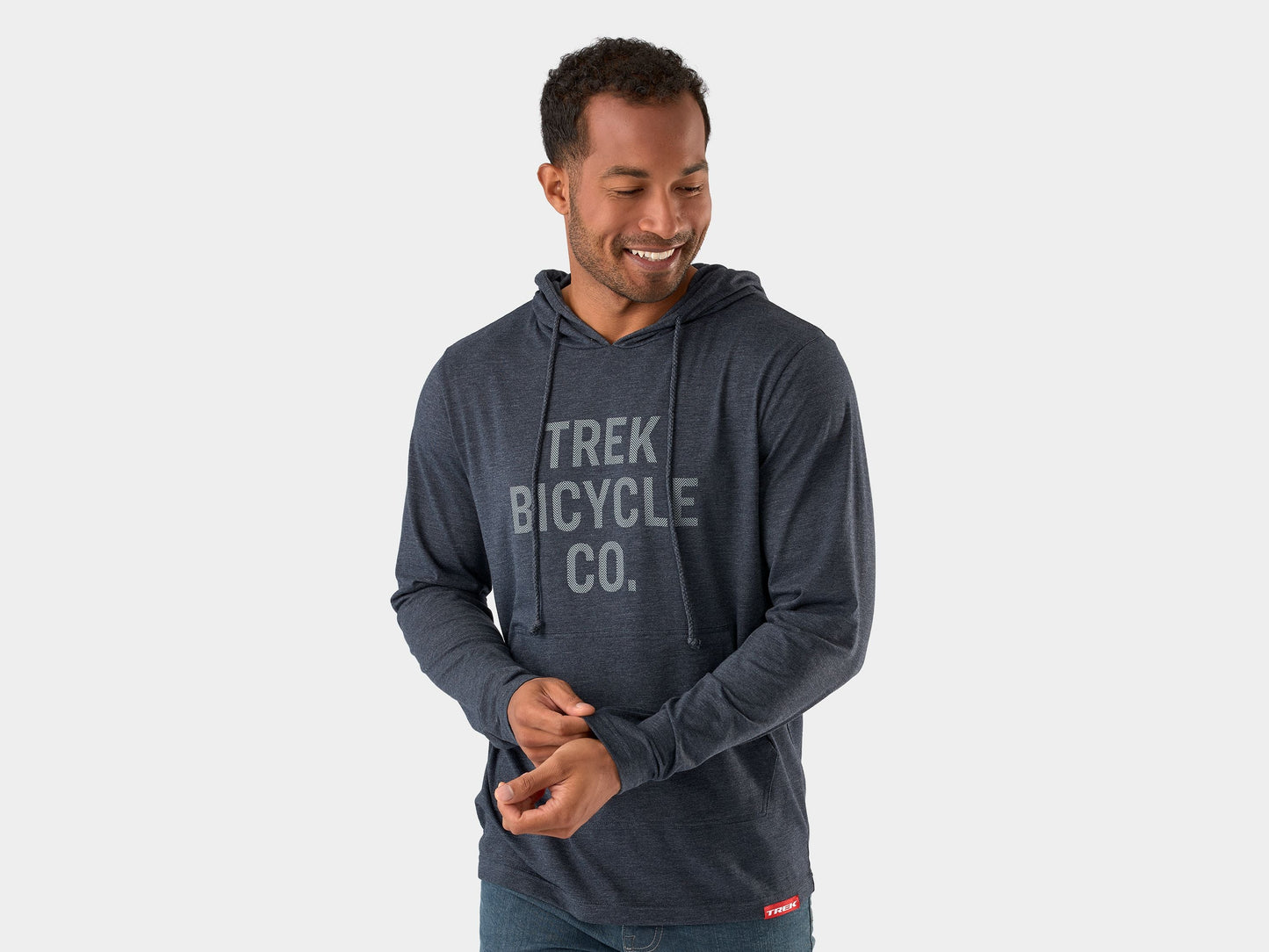 Trek Bicycle Co Long Sleeve Tee Hoodie 2X Heather Navy Shirt