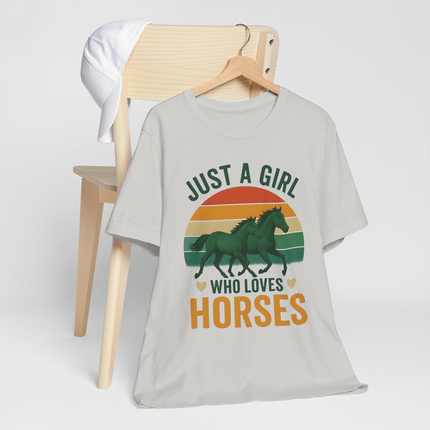 Just a Girl Who Loves Horses Tee | Horse Lover Shirt, Equestrian Gift, Casual Summer Tee, Birthday Present, Gift for Horse Girls