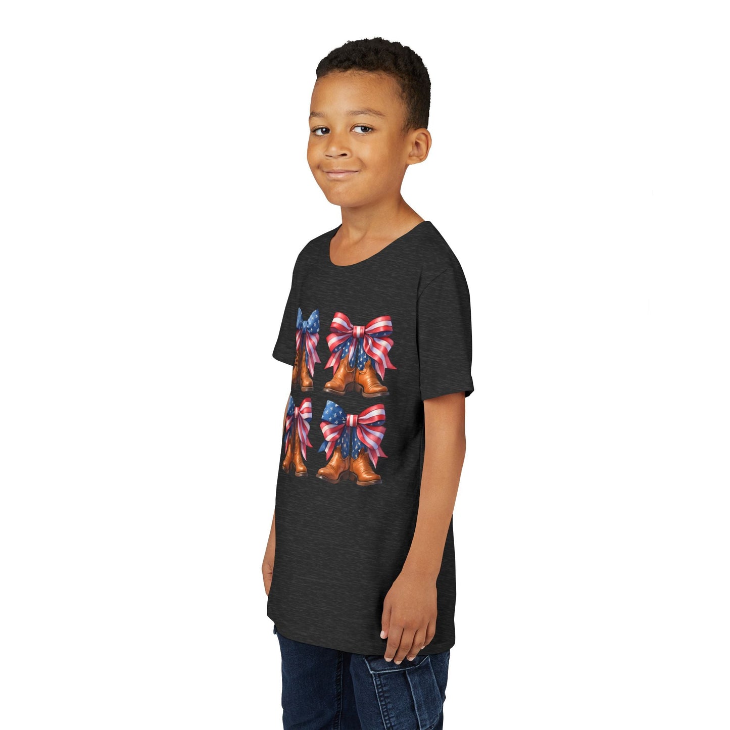Patriotic Youth Tee, Youth Short Sleeve Shirt, 4th of July Shirt, Americana T-Shirt, Cute Kids Top for Independence Day