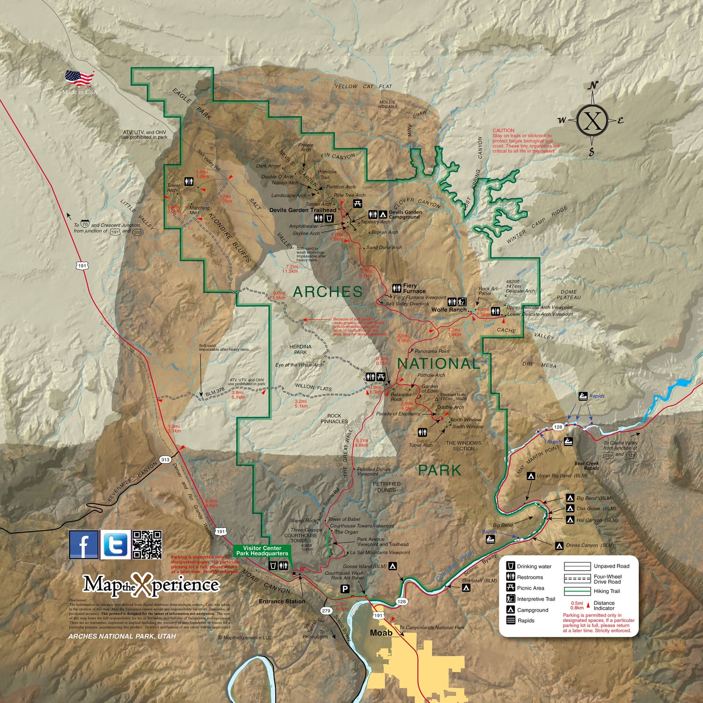 Arches National Park Map X Guard Neck Gaiter