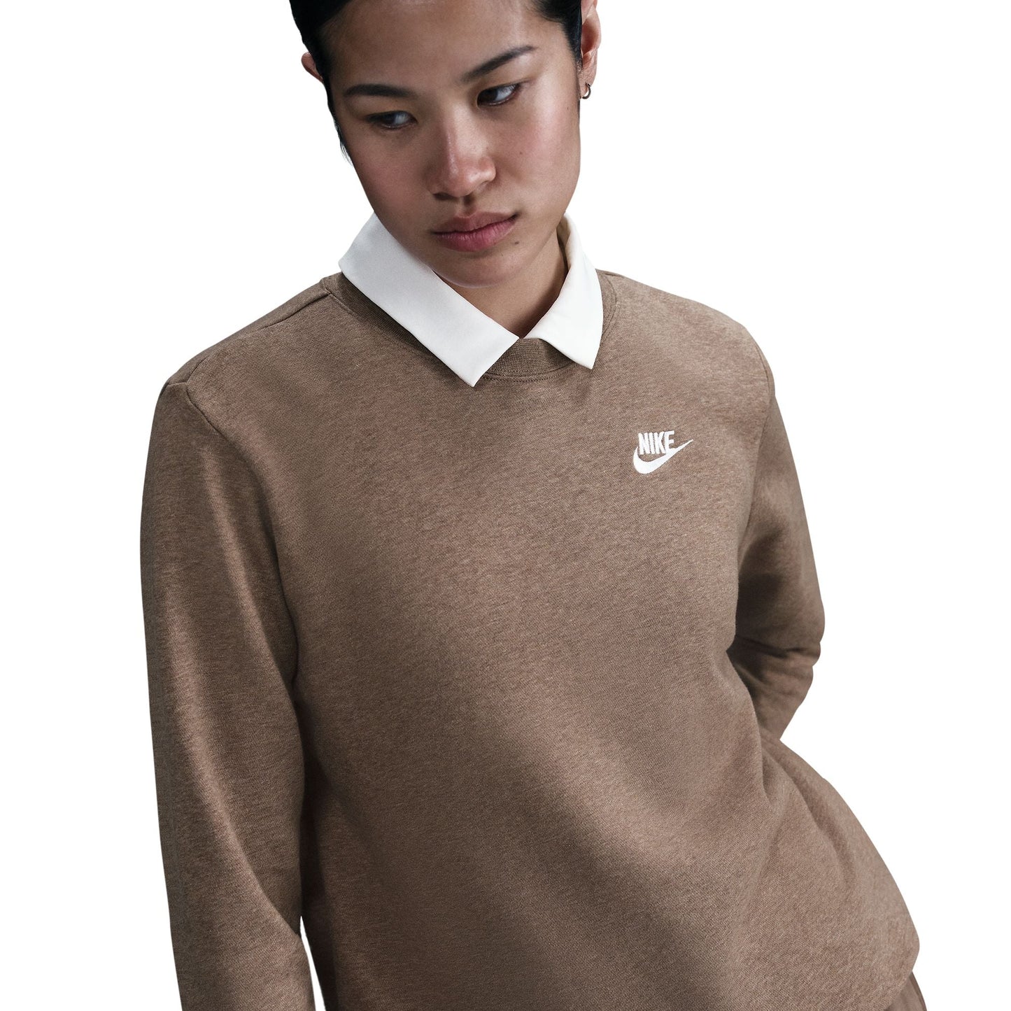 Nike Women's Sportswear Club Fleece Crewneck - Mink Brown