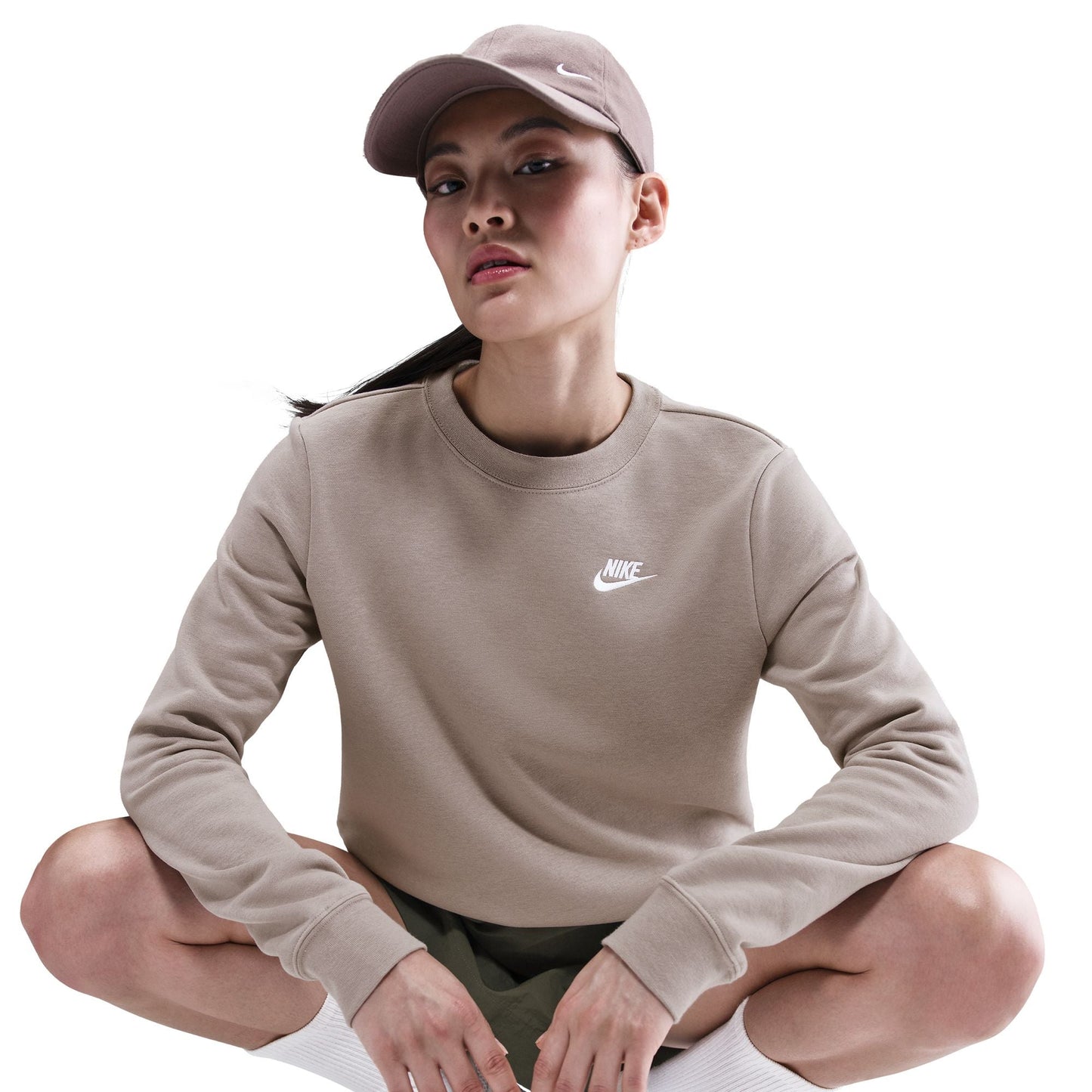 Nike Women's Sportswear Club Fleece Crewneck - Malt