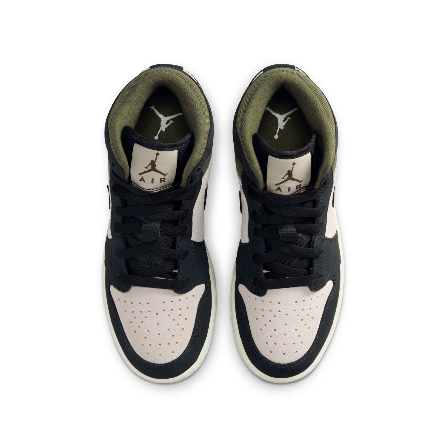 Air Jordan Big Kids 1 Mid- Light Orewood Brown