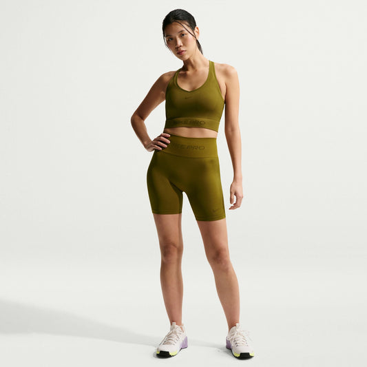 Nike Womens Pro Seamless Cropped Tank Top - Olive