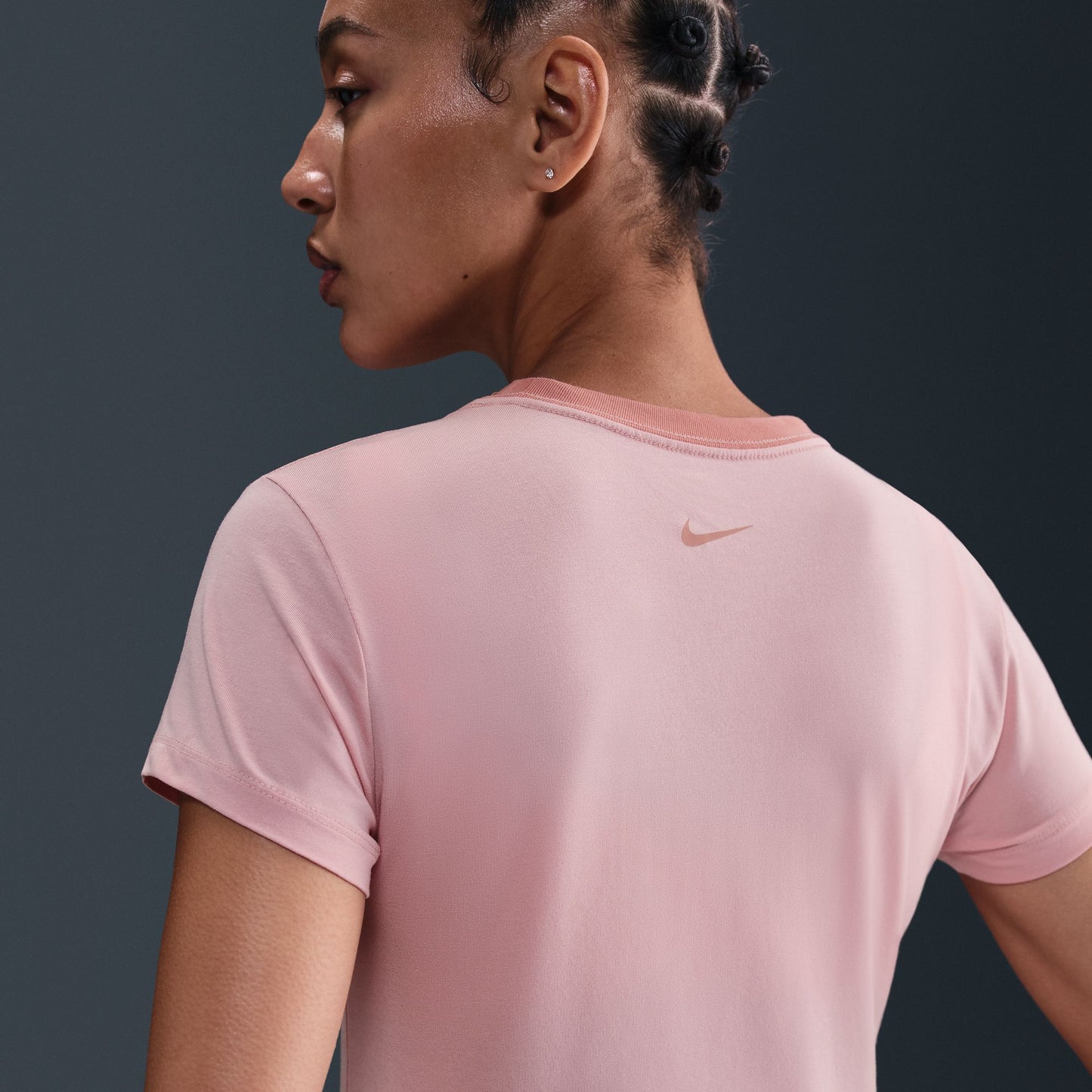 Nike Womens Sportswear Chill Cropped Knit Tee - Pink Glaze