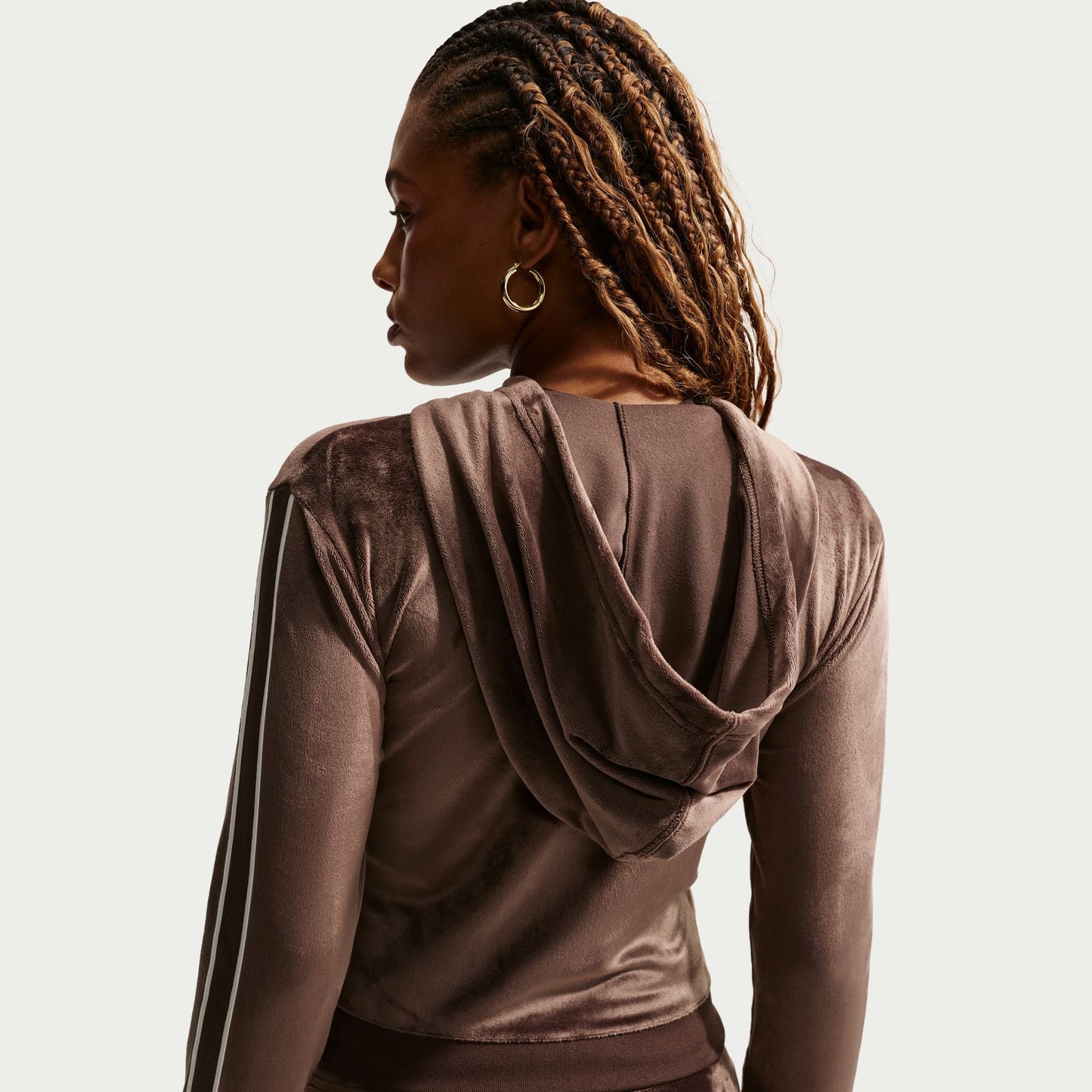 Nike Womens Full Zip Long Sleeve - Baraque Brown