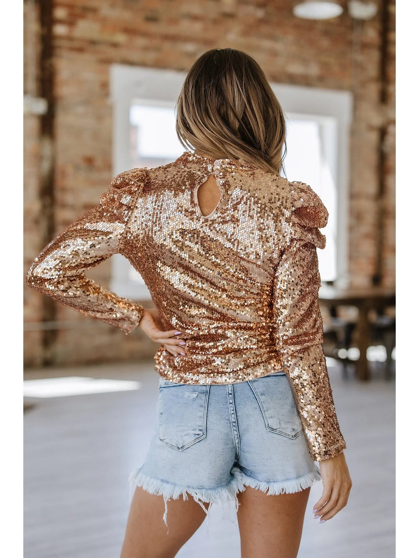Gold Sequin Glam top
