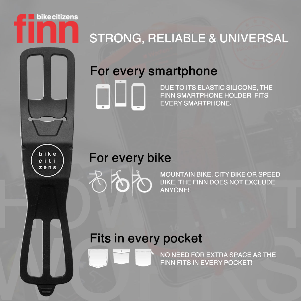 FINN - Universal Bicycle Phone Mount - Red