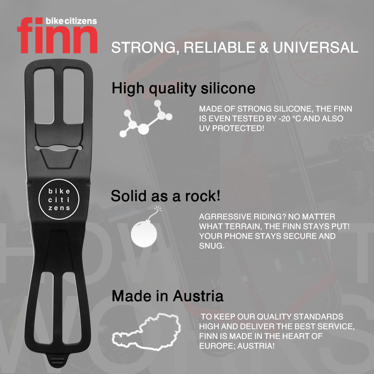 FINN - Universal Bicycle Phone Mount - Red