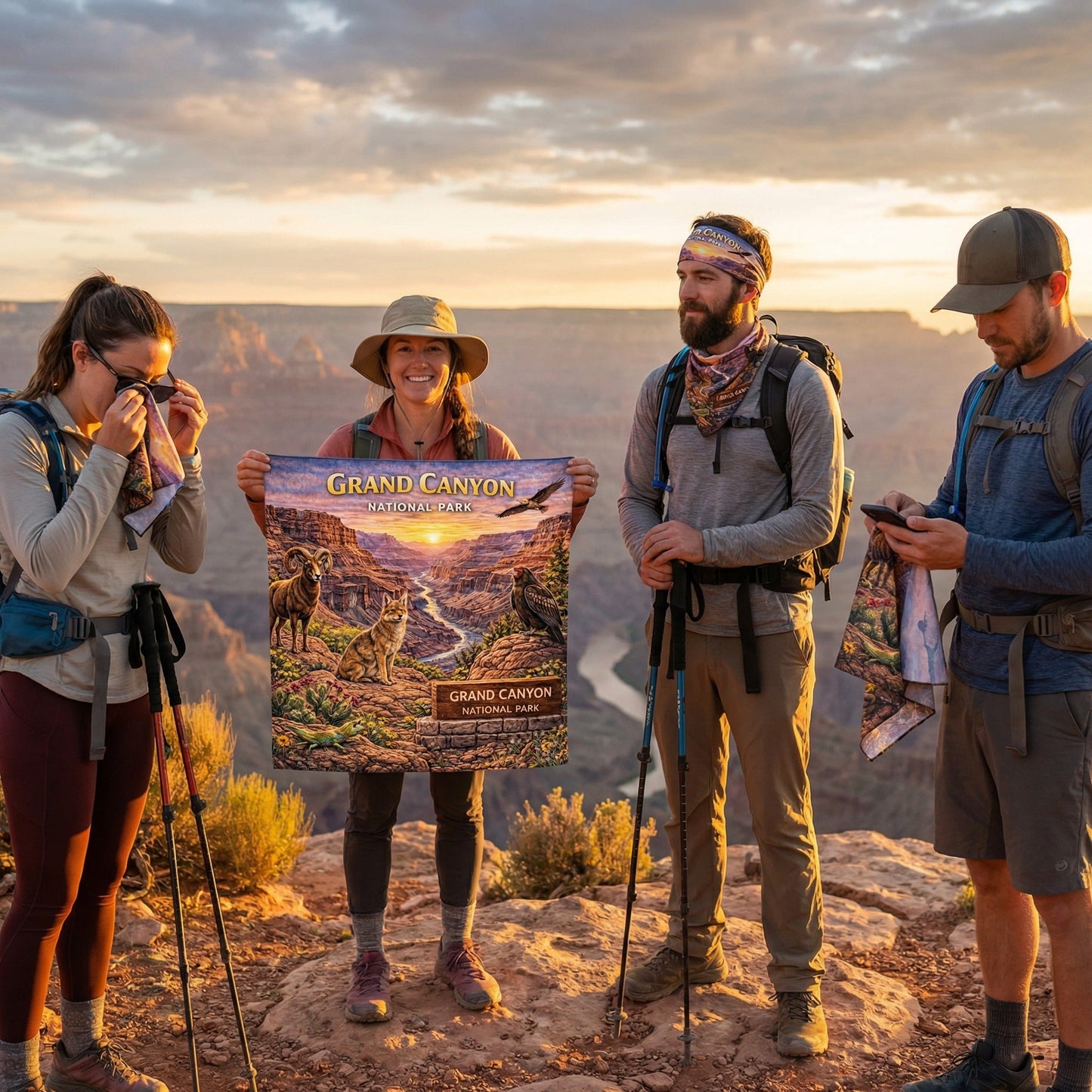 Grand Canyon National Park Handy Map Microfiber Cloth Bandana