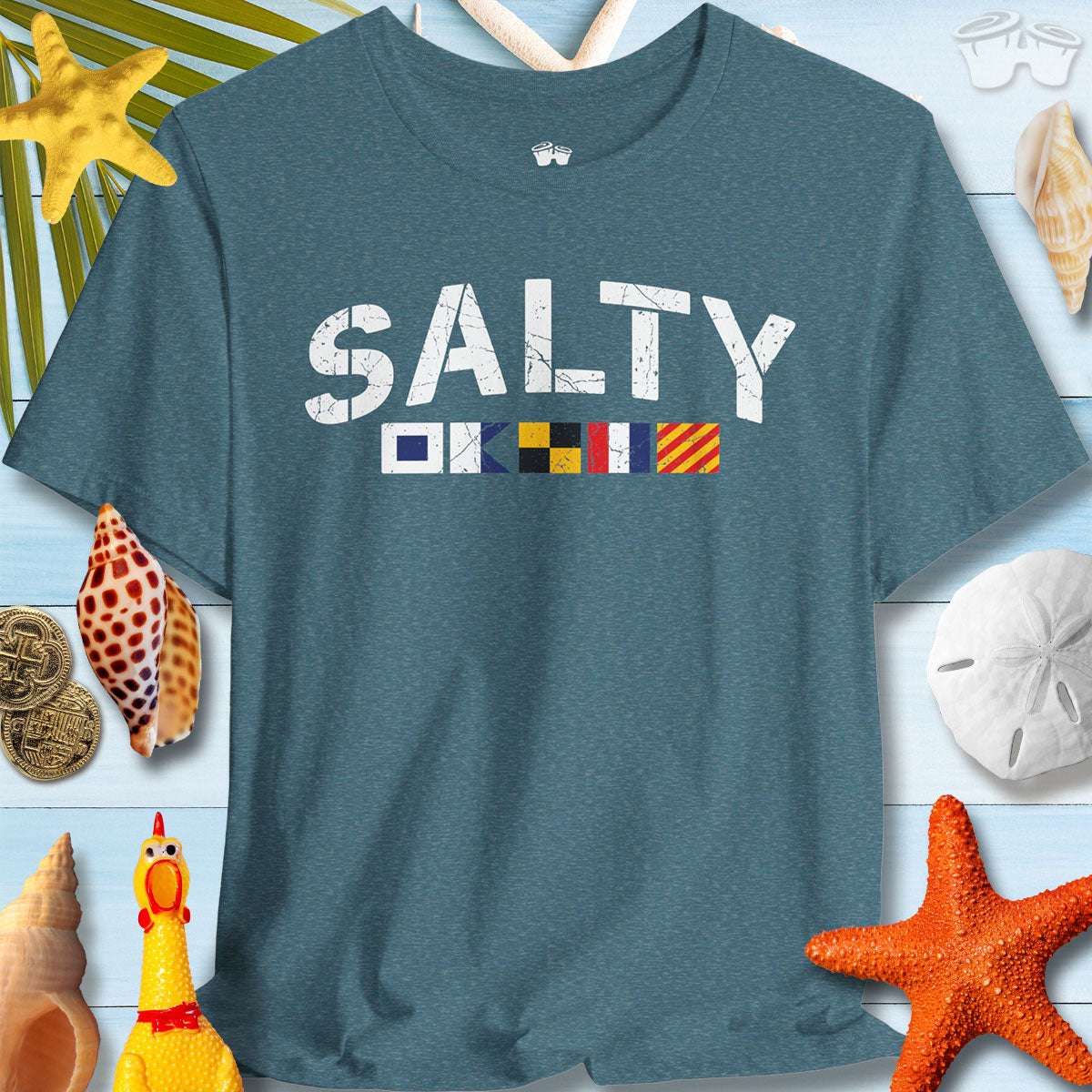 SALTY Nautical Signal Flags ⚓️ T-Shirt With A Coastal Vibe