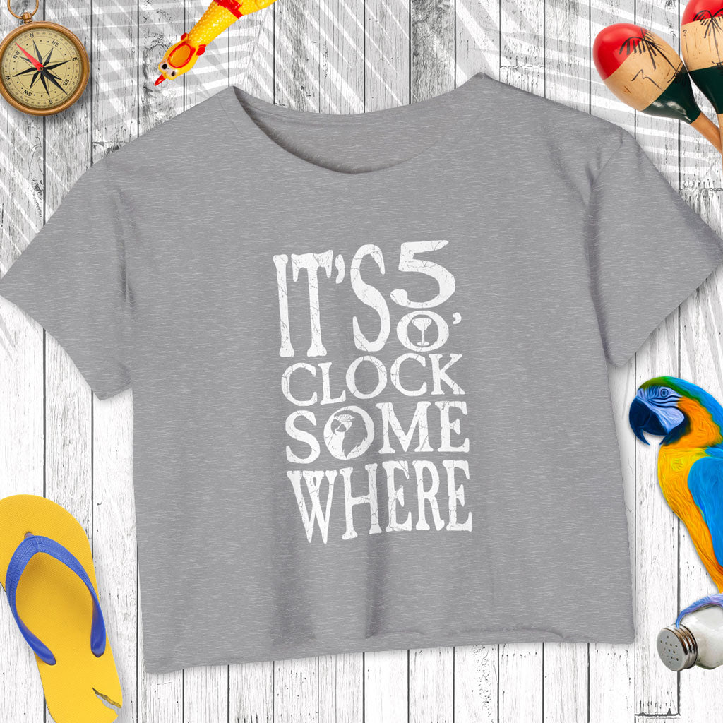 "It's 5 O'Clock Somewhere" Parrot Head Crop Top