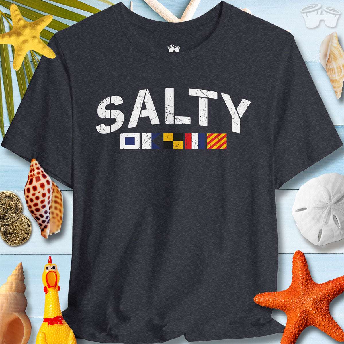 SALTY Nautical Signal Flags ⚓️ T-Shirt With A Coastal Vibe