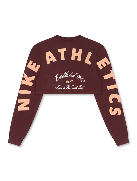 Nike Womens Oversized Long Sleeve - Burgundy Crush