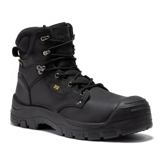 ROCKROOSTER Woodland Black 6 inch Waterproof Composite Toe Leather Work Boots AK662