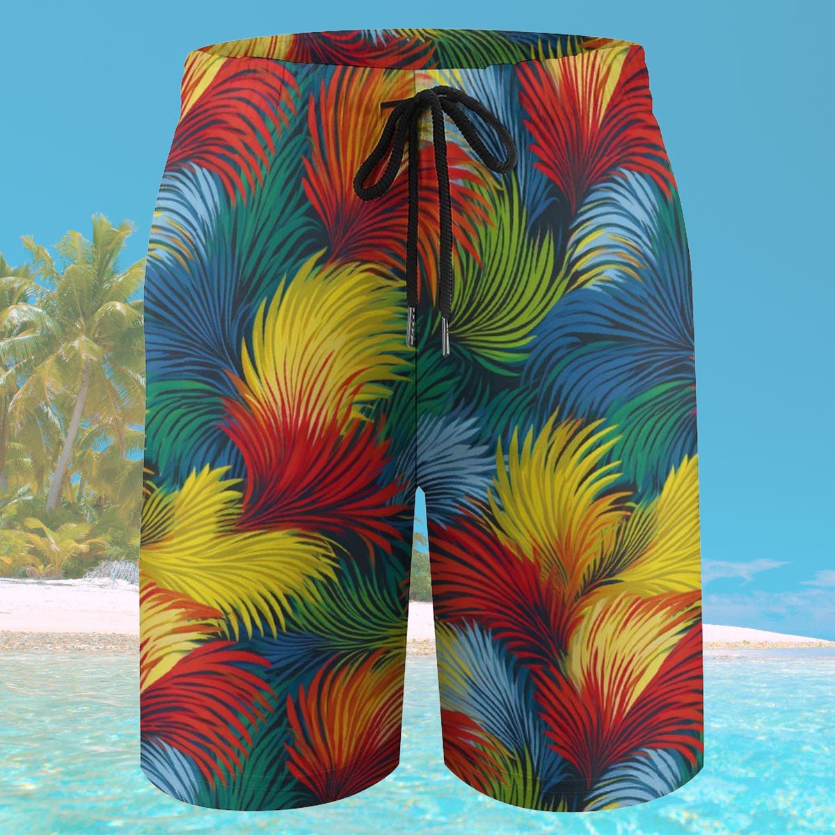 Kids Seagrass Pattern Beach Shorts