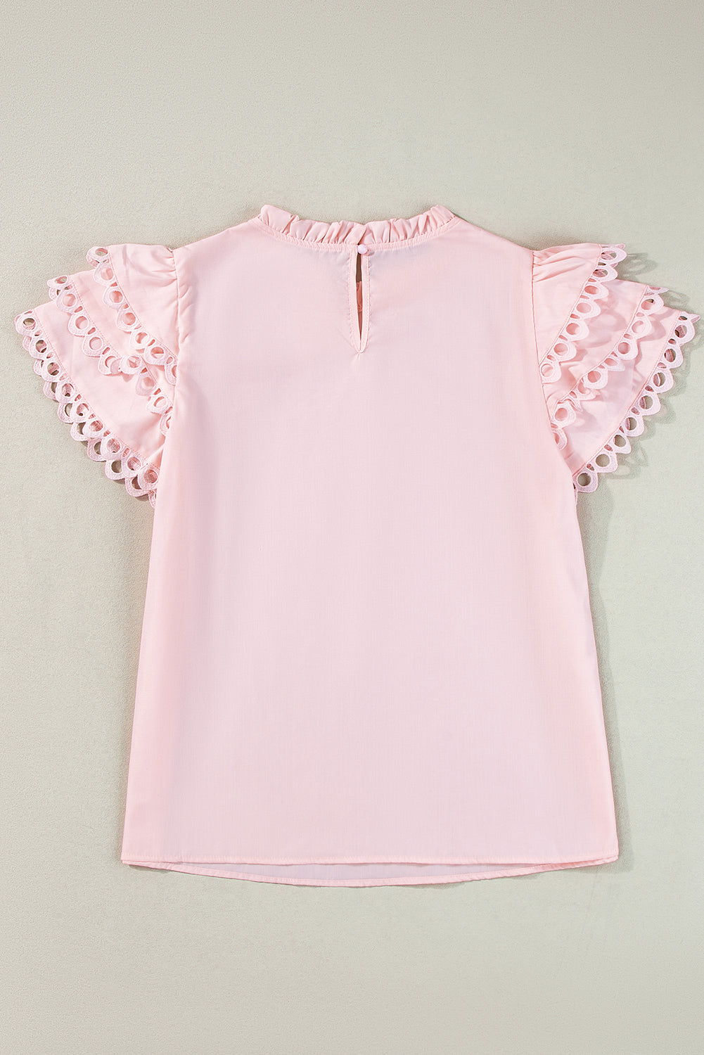 Jessie Layered Ric Rac Cap Sleeve Filled Neck Blouse