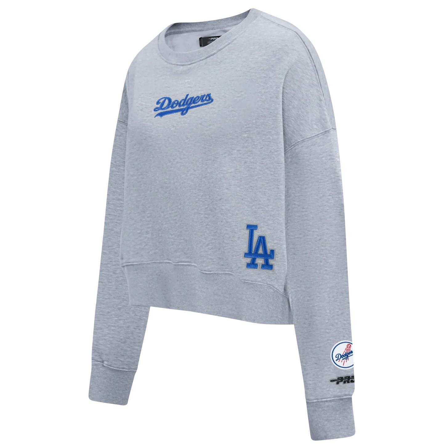 Pro Standard Womens LA Dodgers Cropped Wingspan Crewneck - Grey
