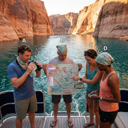 Lake Powell Handy Map Microfiber Cloth Bandana