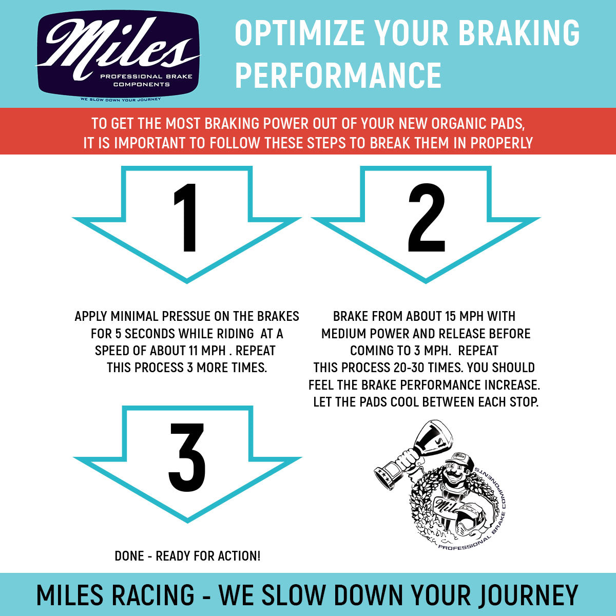 Miles Racing - Disc Pads Organic - Hayes Dyno, Radar, MX5, CX, Ryde - MI-ORG-48