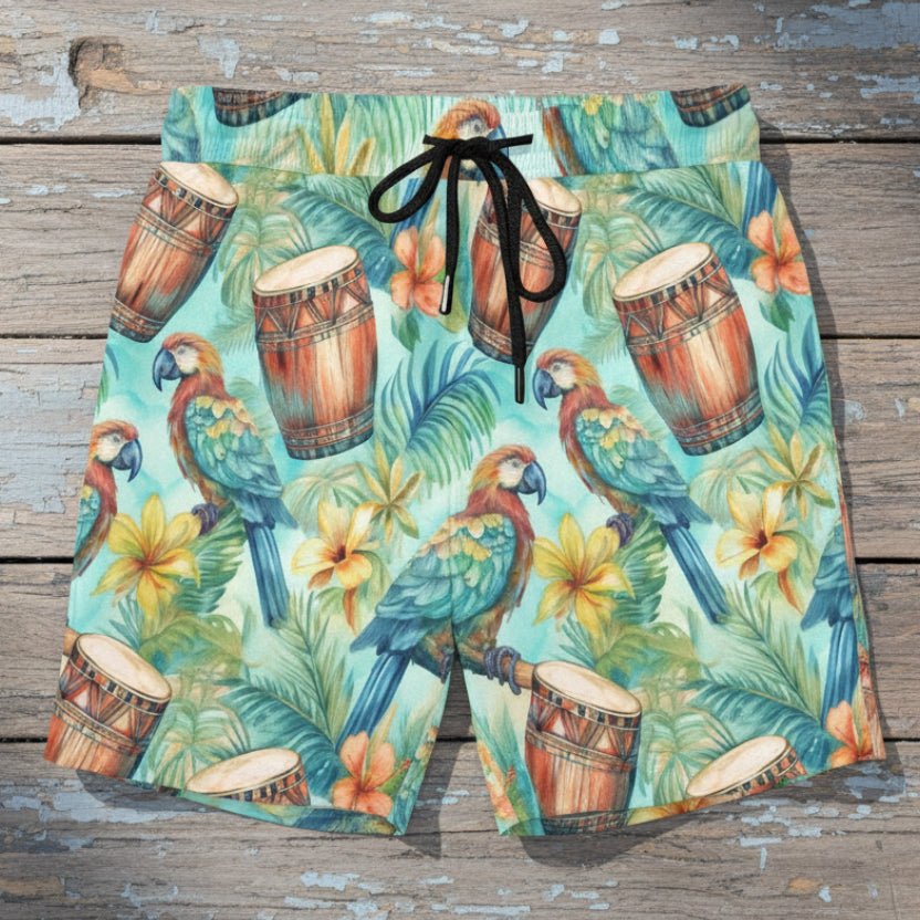 Hawaiian ParrotHead Men's Mid-Length Swim Shorts
