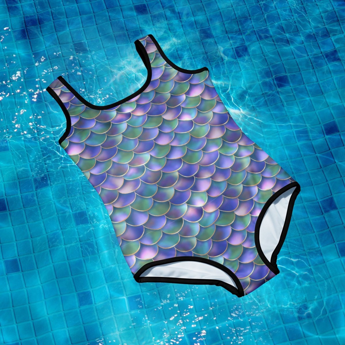 Mermaid Print Girls' 🩱 One Piece Youth Swimsuit