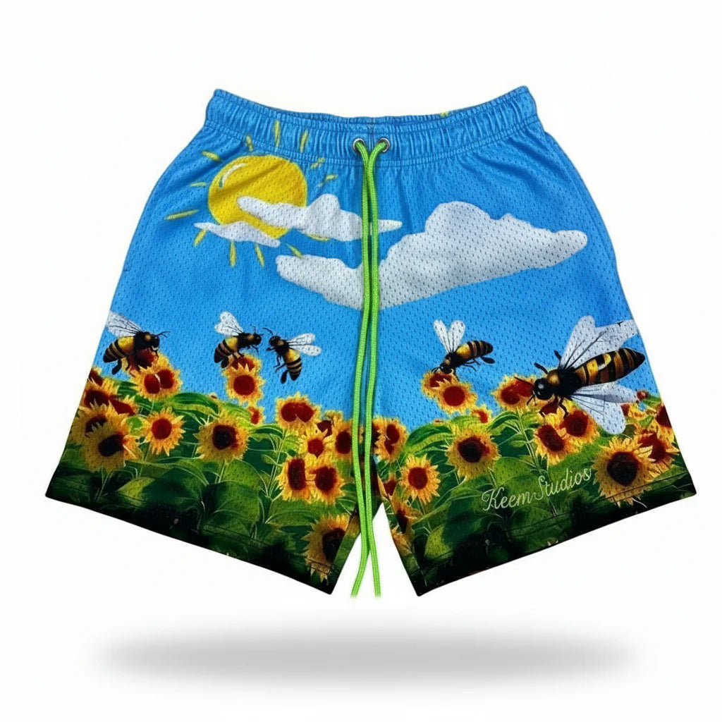 Garcon Le Fleur Bleu Mesh Shorts