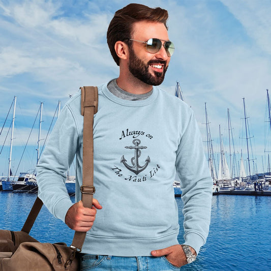 Naughty Nautical Anchor Sweatshirt — Garment-Dyed Cozy Crewneck