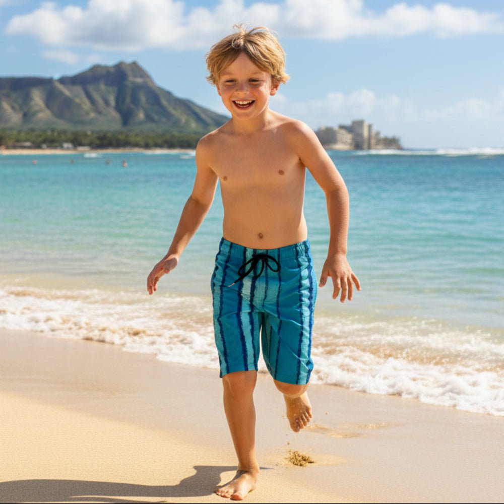 Kids Ocean Stripe Board Shorts