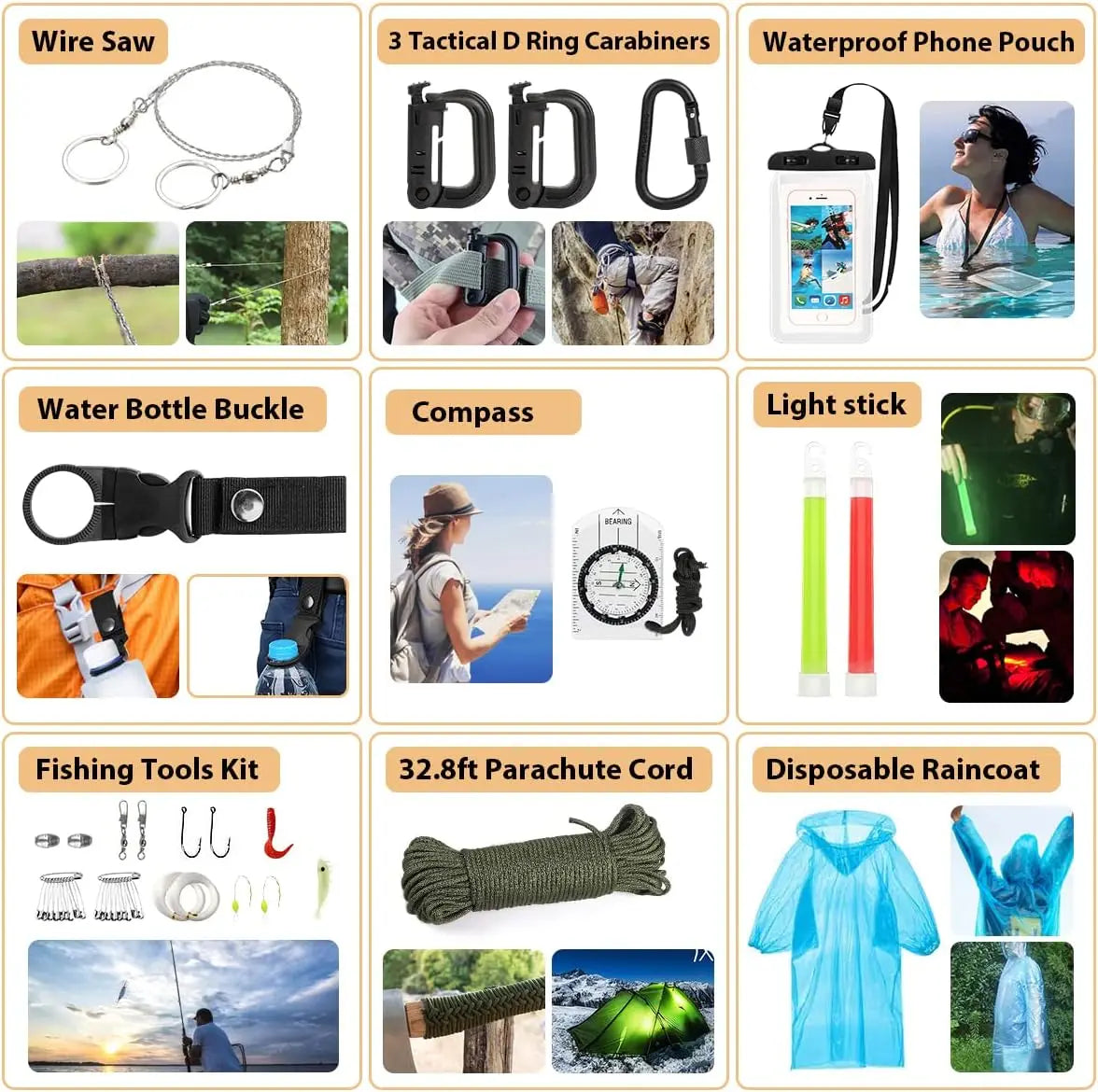 250-Piece Outdoor Survival Kit with First Aid