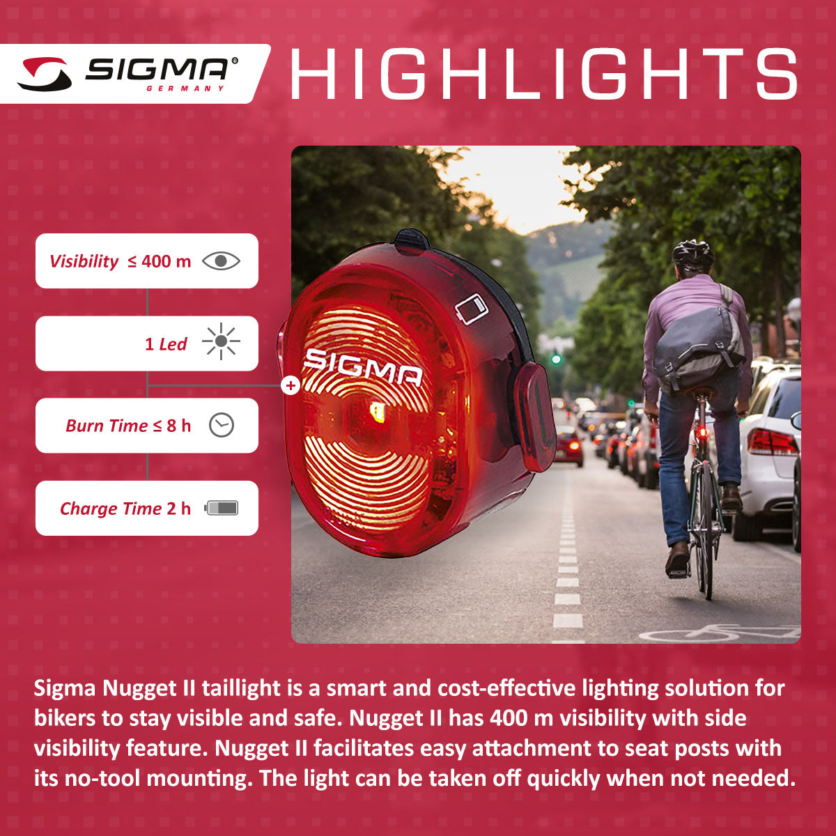 SIGMA Light - NUGGET II or Nugget II Flash, Taillight