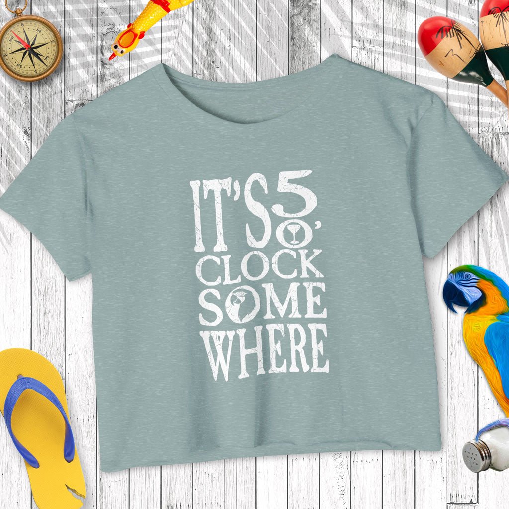"It's 5 O'Clock Somewhere" Parrot Head Crop Top