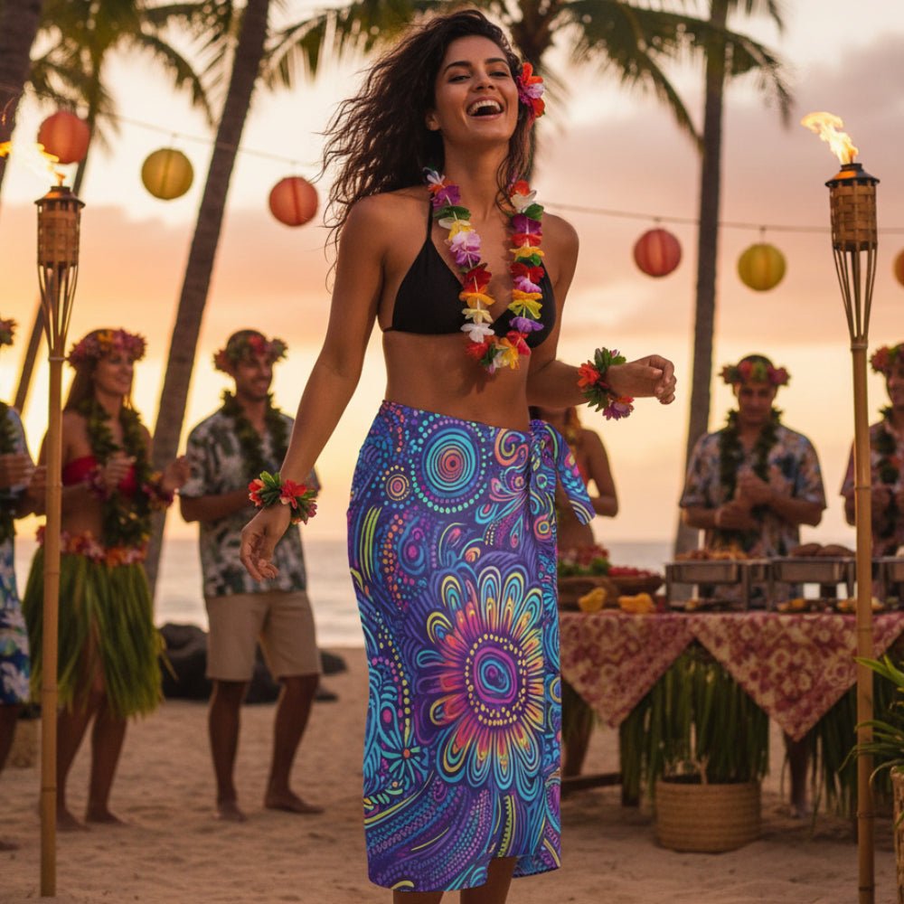 Tiki-Island-Tribal Women's Long Knot Side Cover Up