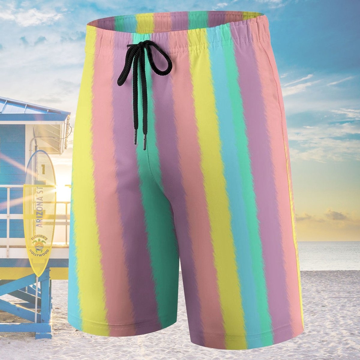 Kids Tropical Stripes Board Shorts