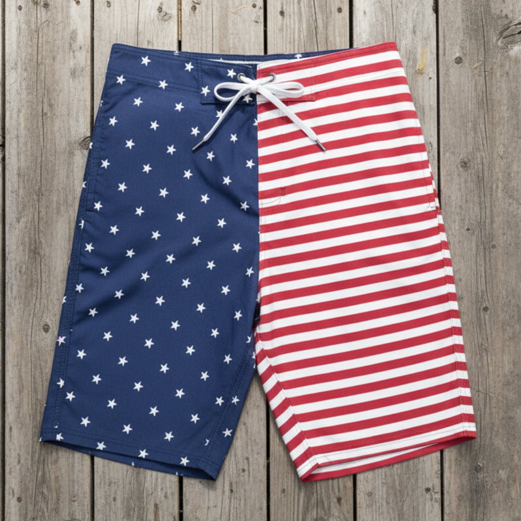 starfish N stripes | Patriotic Men's Board Shorts