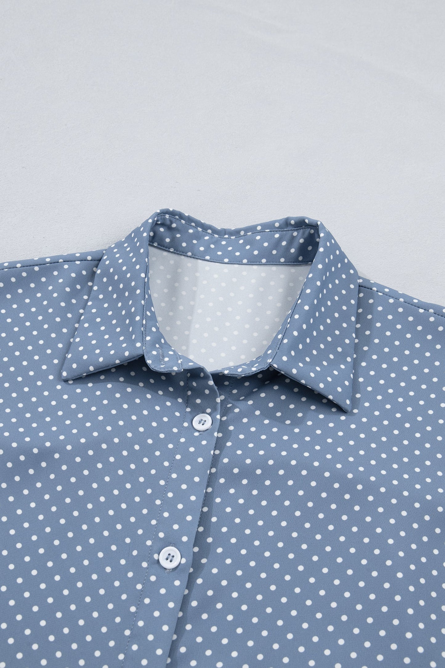 Polka Dot Cuffed Short Sleeve Shirt