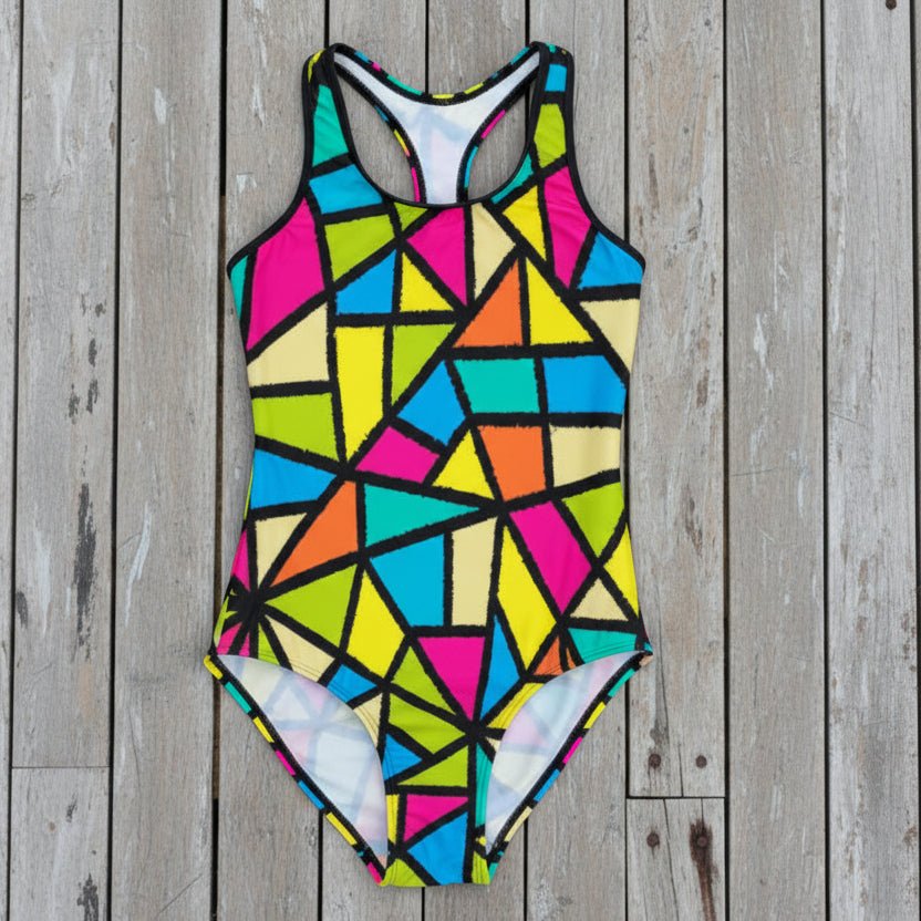 Tropical Abstract Art Swimsuit Women's Racerback 1 Piece