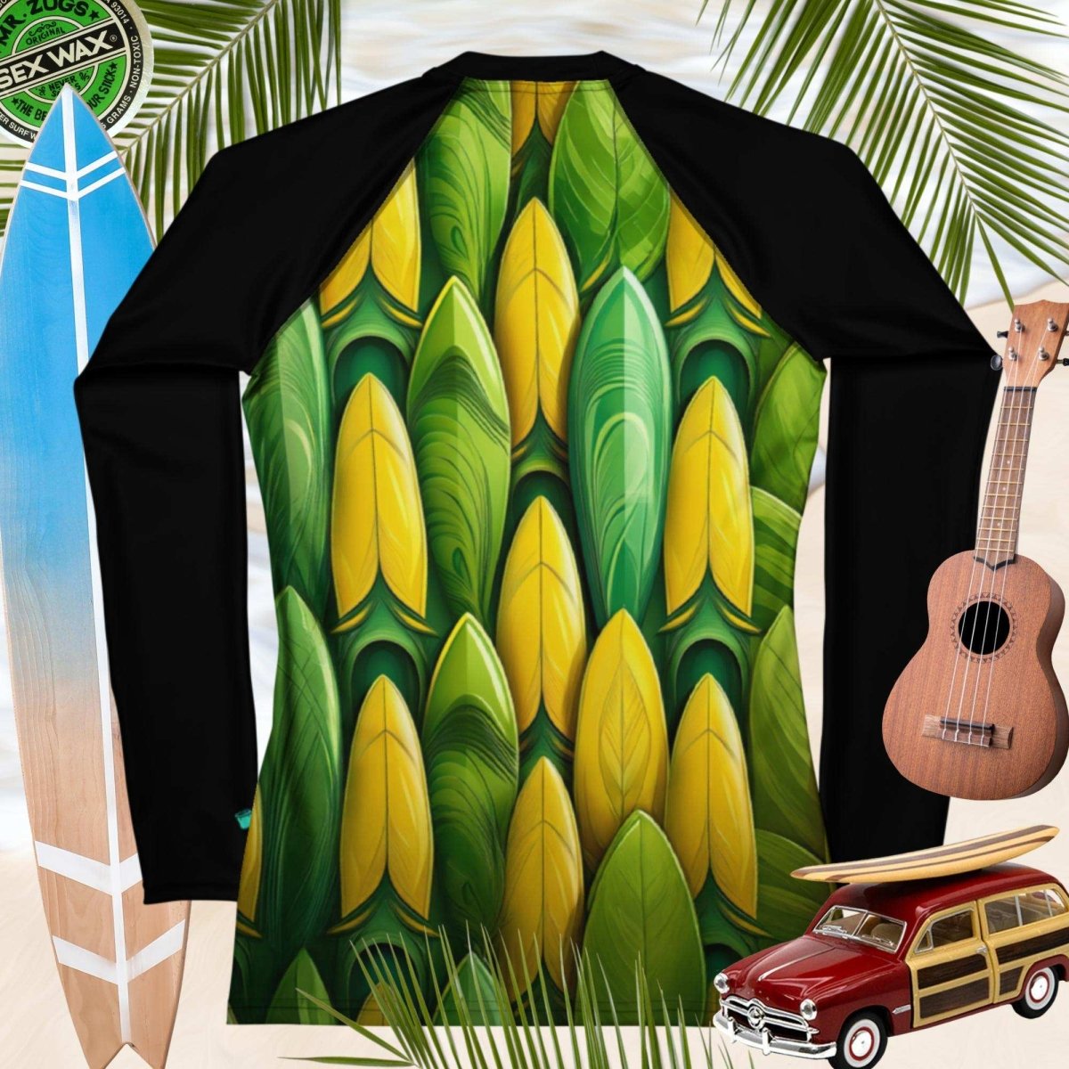 Adult Rashie | Surfboard Pattern | UPF 50+ Protection For Women