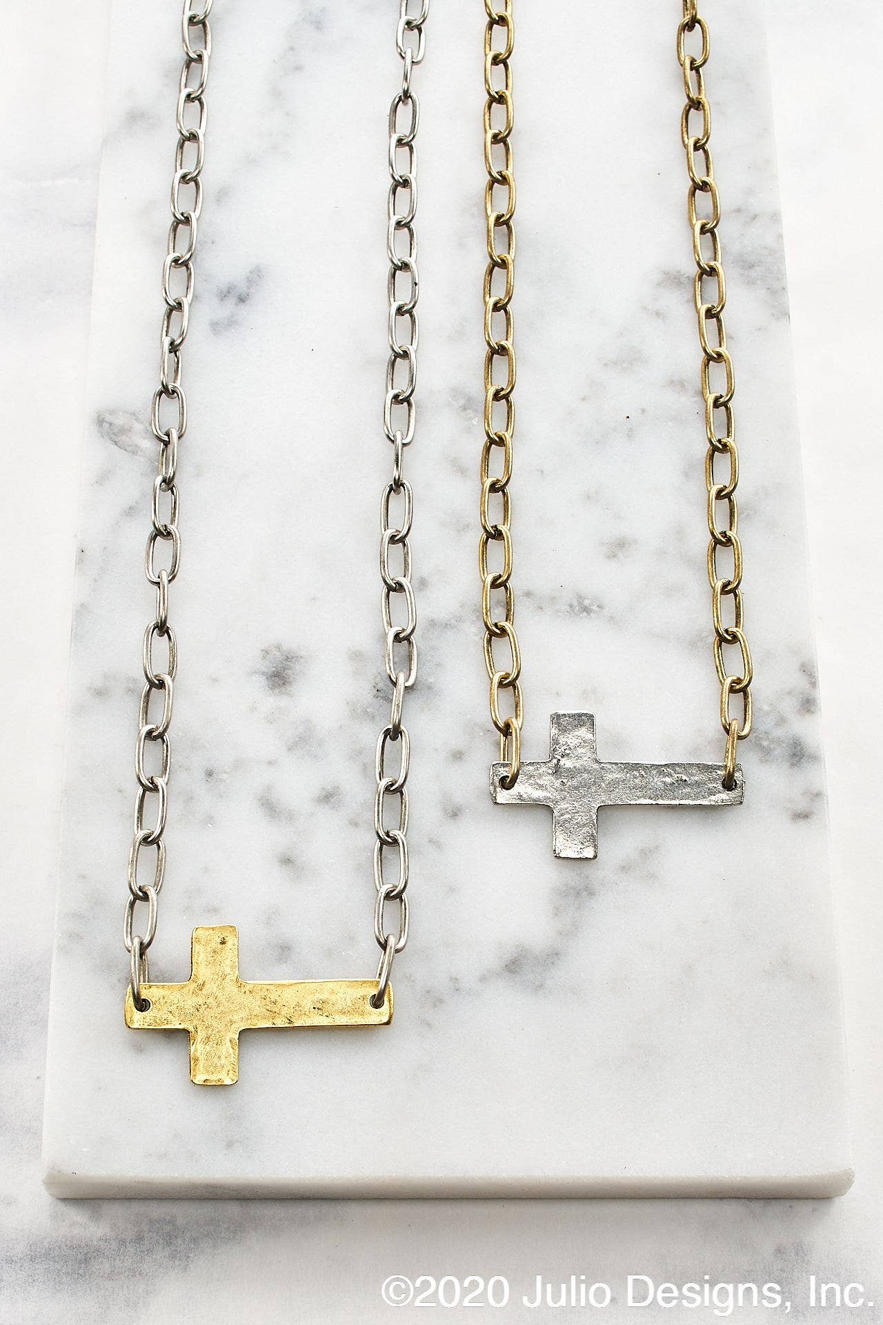 Paper Clip Chain Cross Necklace