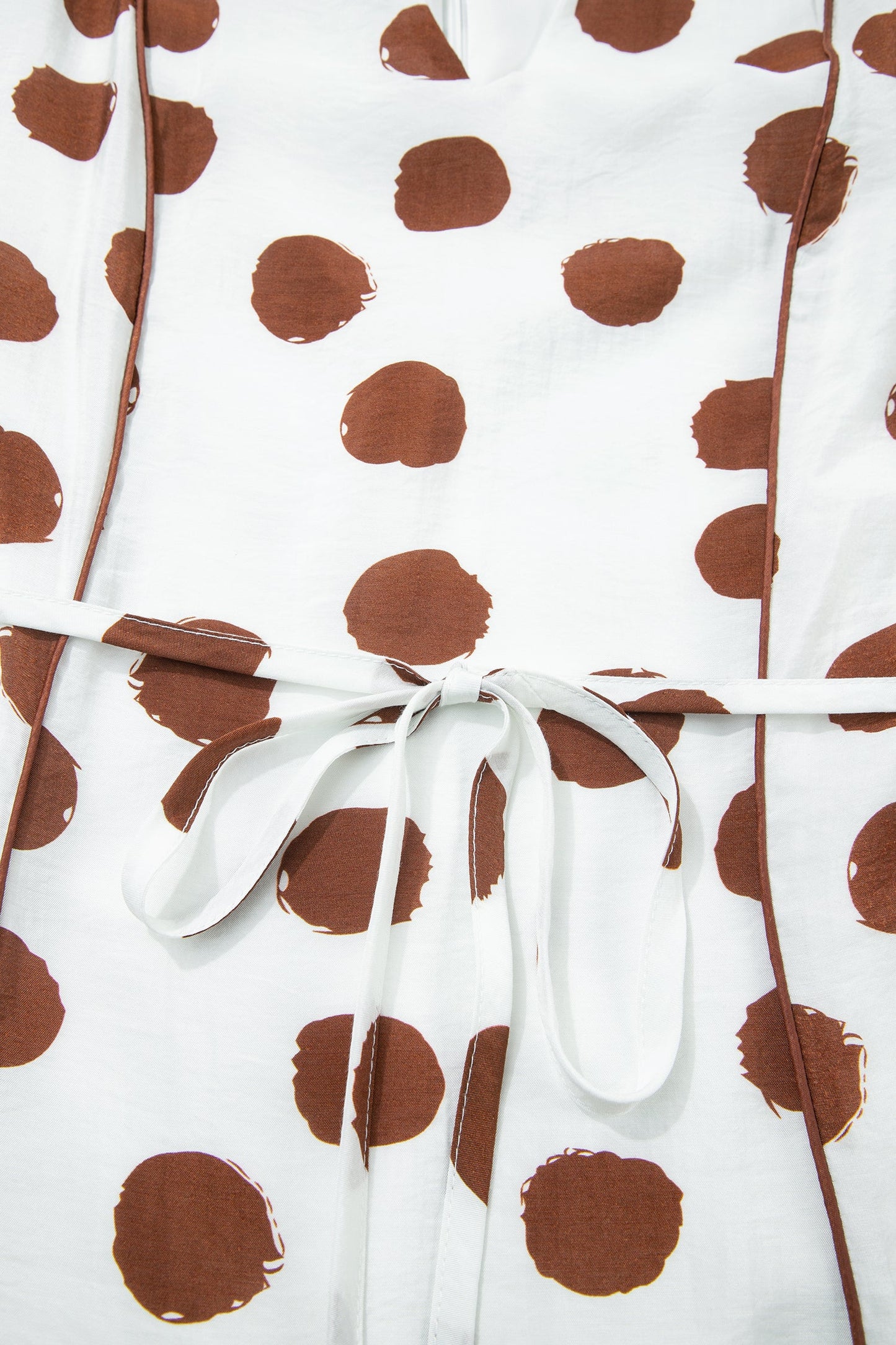 Polka Dot V-Neck Short Sleeve Midi Dress