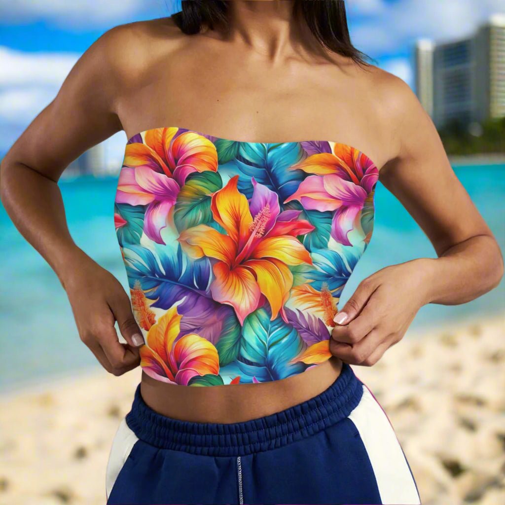 Hawaiian Flower Pattern 🌸 Tube Top