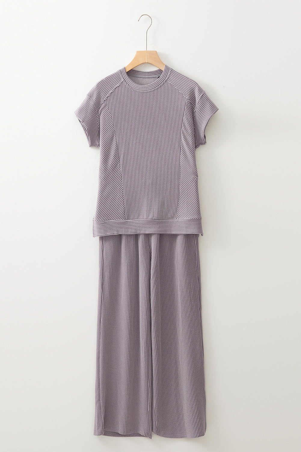 Leilany Corded Knit Short Sleeve Set