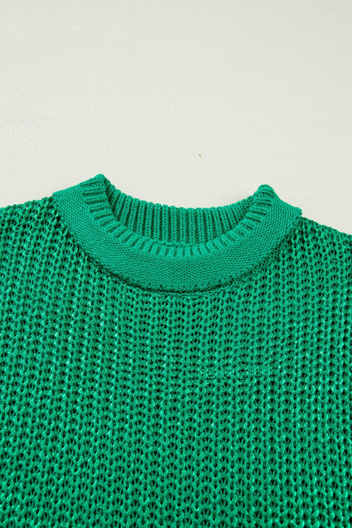 Solid Mock Neck Short Sleeve Knit Sweater