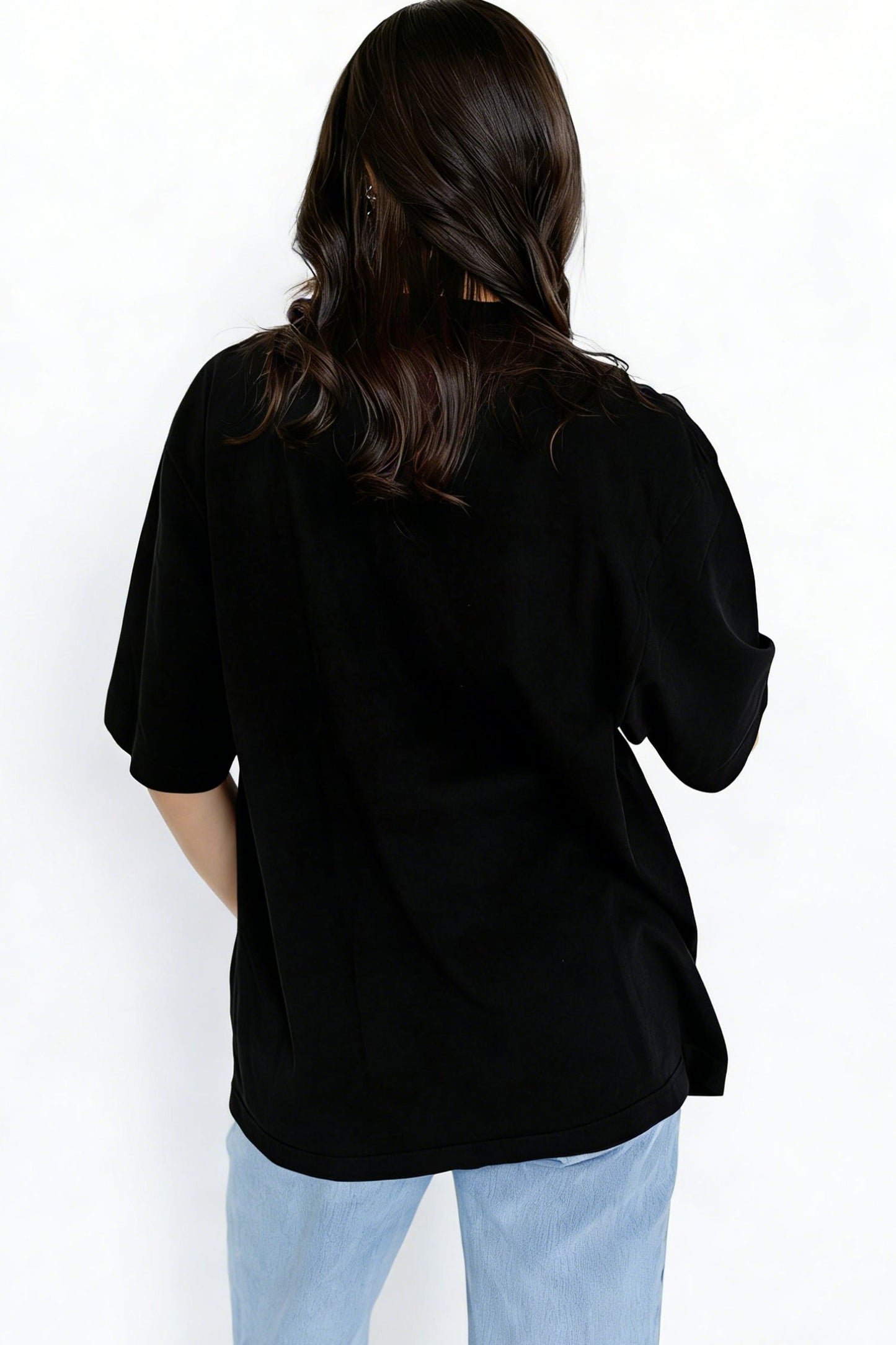 Solid High Neck Oversize Tee