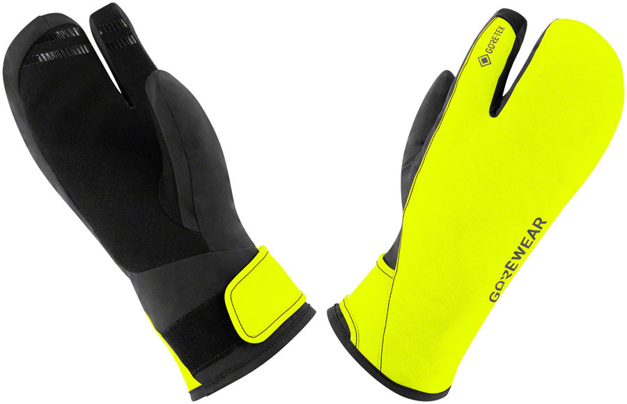 Gorewear Gore-Tex Insulated Trigger Gloves - Black/Neon Yellow Men's Large
